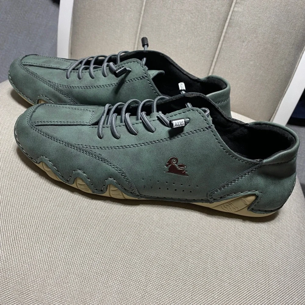 Dbeck AUS Green Leather Barefoot Minimalist‎ Walking Shoes Size 39 Mens Womens